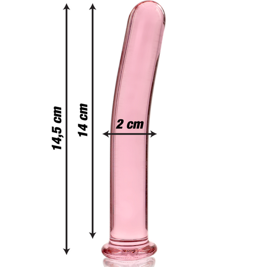 NEBULA SERIES BY IBIZA - MODELLO 8 DILDO IN VETRO BOROSILICATO ROSA 14.5 CM -O- 2 CM