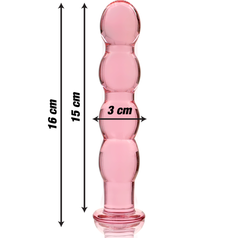 NEBULA SERIES BY IBIZA - MODELLO 10 DILDO IN VETRO BOROSILICATO ROSA 16.5 CM -O- 3.5 CM