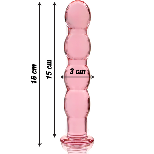 NEBULA SERIES BY IBIZA - MODELLO 10 DILDO IN VETRO BOROSILICATO ROSA 16.5 CM -O- 3.5 CM