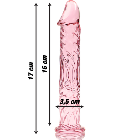 NEBULA SERIES BY IBIZA - MODELLO 12 DILDO IN VETRO BOROSILICATO ROSA 17 CM -O- 3.5 CM