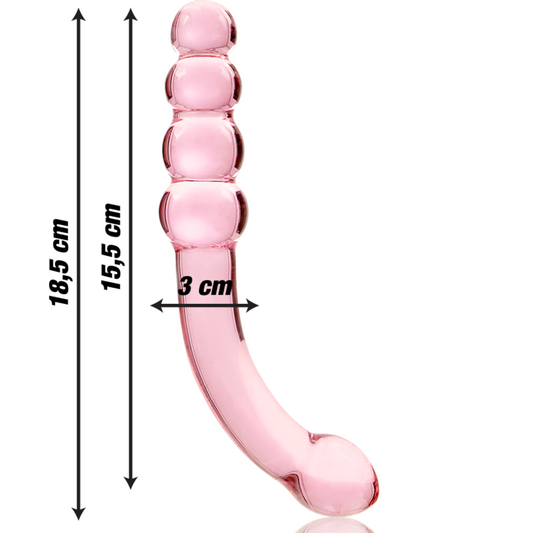 NEBULA SERIES BY IBIZA - MODELLO 14 DILDO IN VETRO BOROSILICATO ROSA 18.5 CM -O- 3 CM