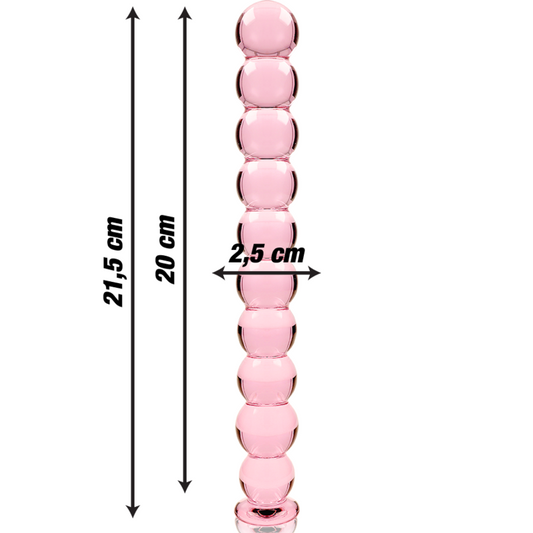 NEBULA SERIES BY IBIZA - MODELLO 22 DILDO IN VETRO BOROSILICATO ROSA 21.5 CM -O- 2.5 CM
