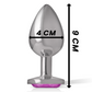 INTENSE - PLUG ANALE IN METALLO ALLUMINIO CON CRISTALLO ROSA MISURA L