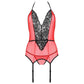 PASSION - CORSETTO PEONIA LINEA EROTICA ROSSO L/XL