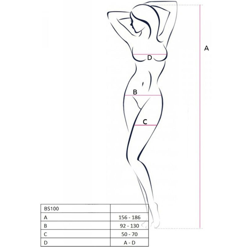 PASSION - BODYSTOCKING BIANCO BS100 TAGLIA UNICA