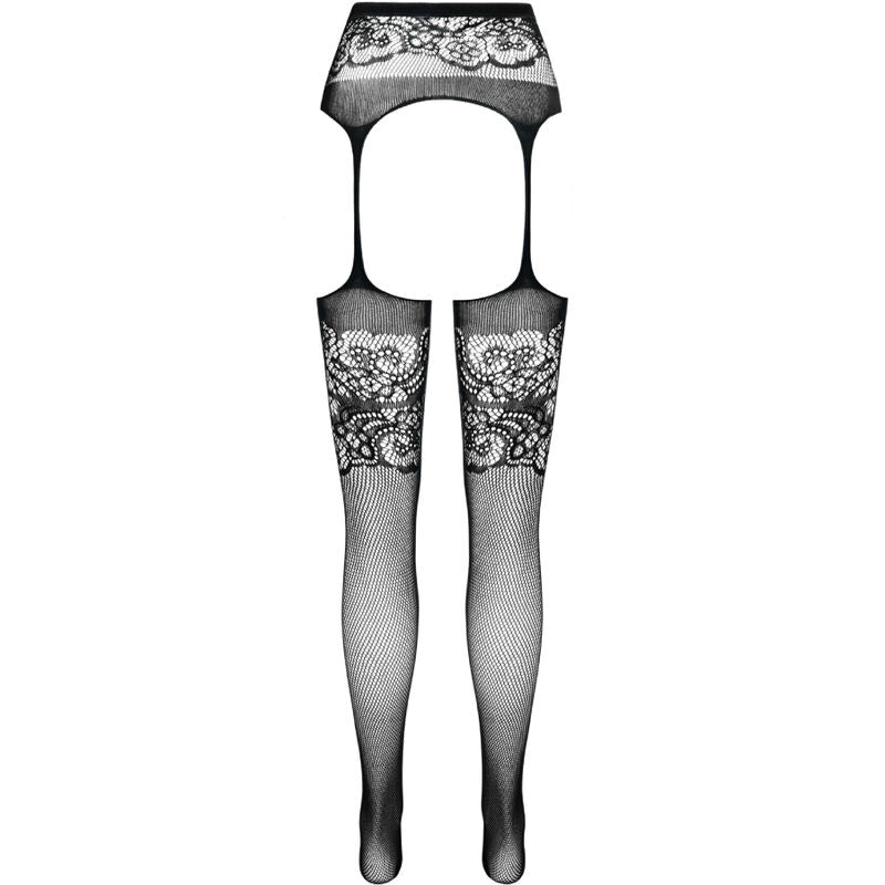 PASSION - S029 COLLANT NERO CON GIARRETTIERA TAGLIA UNICA