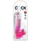 KING COCK - CLEAR PENE REALISTICO CON SFERE 13.5 CM ROSA