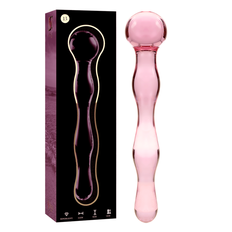 NEBULA SERIES BY IBIZA - MODELLO 13 DILDO IN VETRO BOROSILICATO ROSA 18 CM -O- 3.5 CM