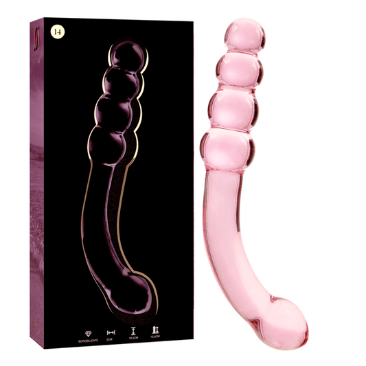NEBULA SERIES BY IBIZA - MODELLO 14 DILDO IN VETRO BOROSILICATO ROSA 18.5 CM -O- 3 CM