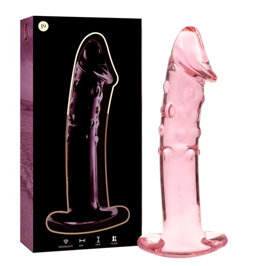NEBULA SERIES BY IBIZA - MODELLO 19 DILDO IN VETRO BOROSILICATO ROSA 18.5 CM -O- 4 CM