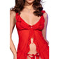 CHILIROSE - CR 4696 BABYDOLL E PERIZOMA ROSSO L/XL