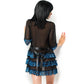 CHILIROSE - CR 3837 PEGNOIR BLU E NERO S/M