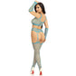 LEG AVENUE - CALZE E GUANTI CROP TOP BLU