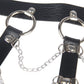 SUBBLIME - PETTORALE CATENE IN PELLE NERA TAGLIA UNICA