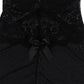 SUBBLIME - BABYDOLL TULLE CON DETTAGLI PIZZO E FIORI NERO L/XL