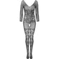 LIVCO CORSETTI FASHION - BODYSTOCKING CELDON CROTCHLESS NERO TAGLIA UNICA