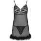 LIVCO CORSETTI FASHION - SET ZERUNAM BABYDOLL + PERIZOMA NERO