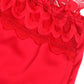 SUBBLIME - BABYDOLL IN RASO CON PIZZO ROSSO L/XL