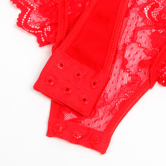 SUBBLIME - ORSACCHIOTTO CON GIARRETTIERA CON DETTAGLIO IN PIZZO E STRISCE ROSSE L/XL