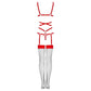 LIVCO CORSETTI FASHION - THIARA LC 20213 SET BODY + CALZE ROSSO L/XL