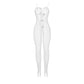 SUBBLIME - 951740 BODYSTOCKING BIANCO A RETE SENZA CAVALLO CON FIOCCHI TAGLIA UNICA