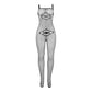 SUBBLIME - 952112 BODYSTOCKING A RETE CON DETTAGLI SU PETTO E PANCIA NERO TAGLIA UNICA