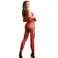 SUBBLIME - 952181 BODYSTOCKING A RETE CON GUANTI E STRASS ROSSO TAGLIA UNICA