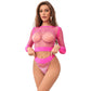 SUBBLIME - 952204 INSIEME A RETE A MANICHE LUNGE 2 PEZZI ROSA TAGLIA UNICA