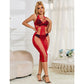 SUBBLIME - 952327 VESTITO LUNGO A RETE ROSSO TAGLIA UNICA