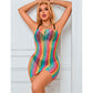 SUBBLIME - 952457 VESTITO A RETE SENZA MANICHE CON SPALLE SCOPERTE ARCOBALENO TAGLIA UNICA
