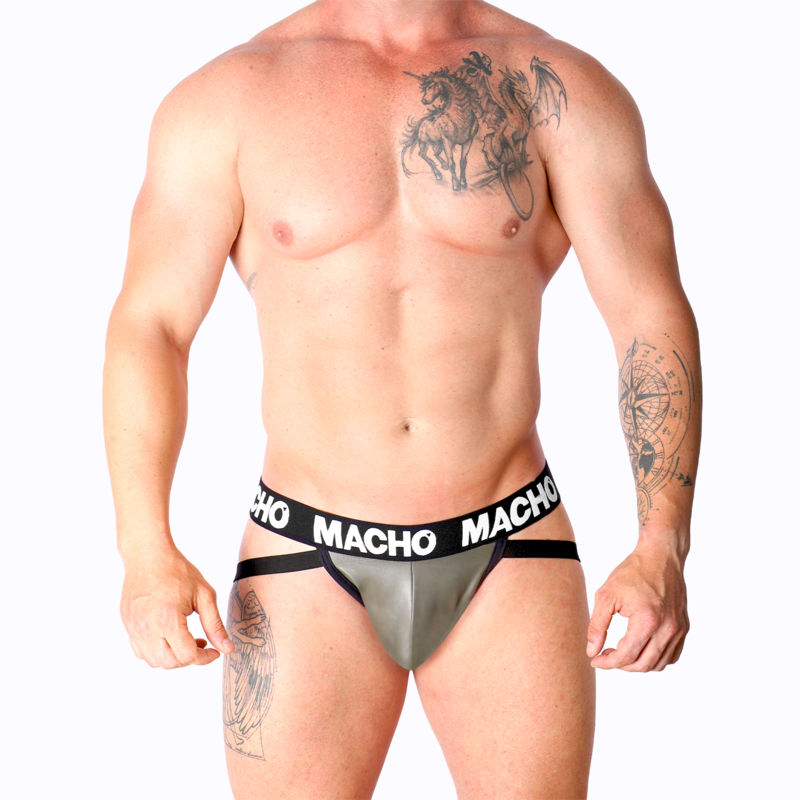 MACHO - MX27GR JOCK LEATHER GRIGIO BEIGE L