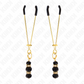 KINK - PINZE PER CAPEZZOLI SOTTILI ORO CON 3 PERLINE DI VETRO NERE 7 CM