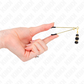 KINK - PINZE PER CAPEZZOLI SOTTILI ORO CON 3 PERLINE DI VETRO NERE 7 CM