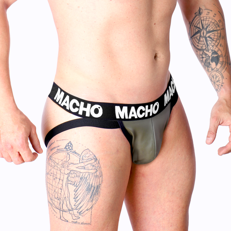 MACHO - MX27GR JOCK IN PELLE GRIGIO BEIGE M