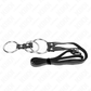 KINK - ANELLO PER PENE IN METALLO TRIPLO DA 3,8 CM A 5 CM CON CINTURA IN PELLE 112 CM