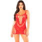 LEG AVENUE - MINI ABITO IN RETE CON SPALLINE ROSSO
