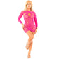 LEG AVENUE - MINI ABITO IN RETE CON STAMPA A CUORE ROSA TAGLIA UNICA
