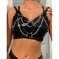 SUBBLIME - 953713 CINTURA PUNK BONDAGE FIBBIA METALLO NERA TAGLIA UNICA