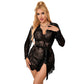 SUBBLIME - 953768 CAMICIA DA NOTTE IN PIZZO + PERIZOMA NERO L/XL