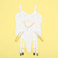 SUBBLIME - 954291 BODY CON CATENE + CINTURA GIACCHE BIANCO L/XL
