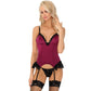 LIVCO CORSETTI FASHION - AGRAFENA CF 90436 CORSETTO + PERIZOMA BORDEAUX S/M