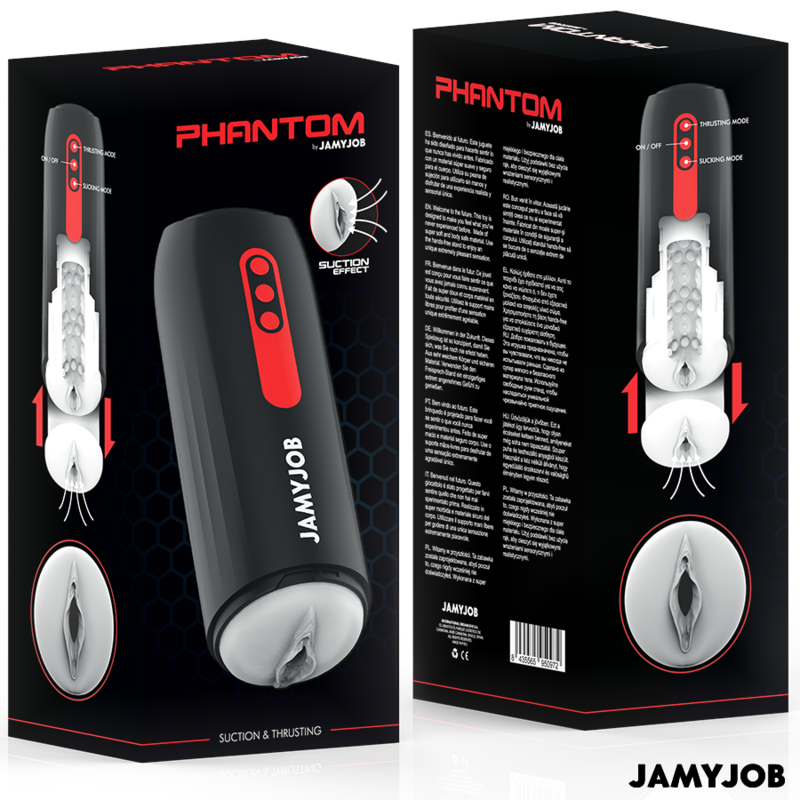 JAMYJOB - MASTURBATORE VAGINA AUTOMATICO PHANTOM 5 MODALITÀ ONDE E SPINTE STIMOLANTI
