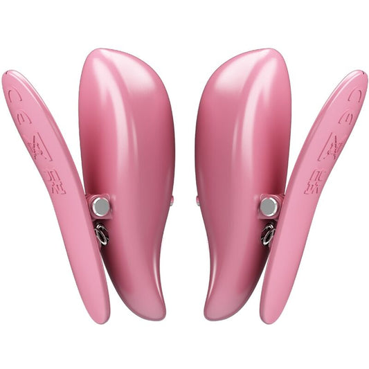 PRETTY LOVE - MORSETTI PER CAPEZZOLI CAILEY 10 VIBRAZIONI TELECOMANDO ROSA