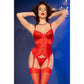 CHILIROSE - CR 4845 CORSETTO E CALZE ROSSO L