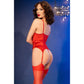 CHILIROSE - CR 4845 CORSETTO E CALZE ROSSO L