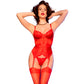 CHILIROSE - CR 4845 CORSETTO E CALZE ROSSO XL