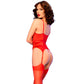 CHILIROSE - CR 4845 CORSETTO E CALZE ROSSO XL