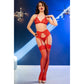 CHILIROSE - CR 4848 SET REGGISENO IN PIZZO ROSSO + PERIZOMA + CALZE T
