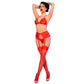 CHILIROSE - CR 4848 SET REGGISENO IN PIZZO ROSSO + PERIZOMA + CALZE M