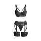 SUBBLIME - 955236 REGGISENO BONDAGE NERO CON GIARRETTIERA SET S/M